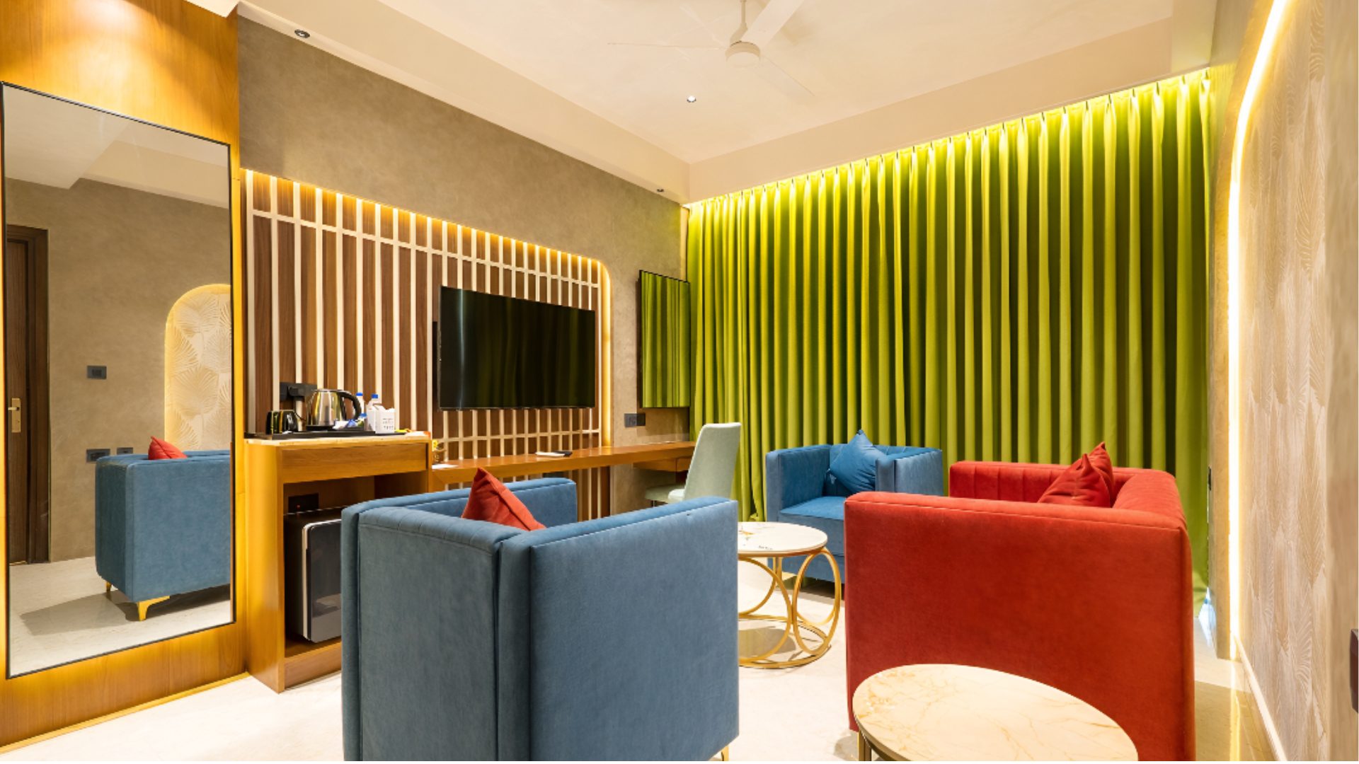 Deluxe Room interior at The Crystal Palace Hotel Changanassery