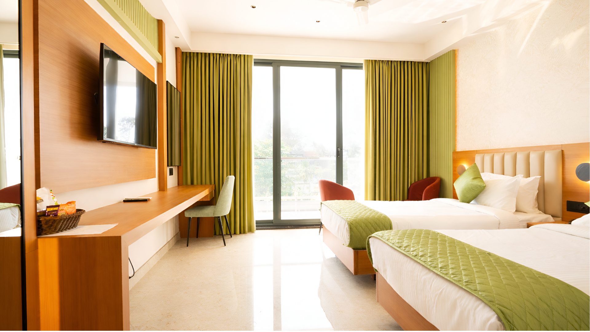 Premium Room interior at Crystal Palace Hotel Changanassery
